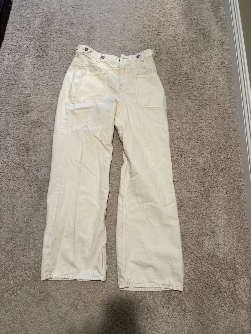 We The Free Cream High-Rise Wide Leg Pants nwt size 28